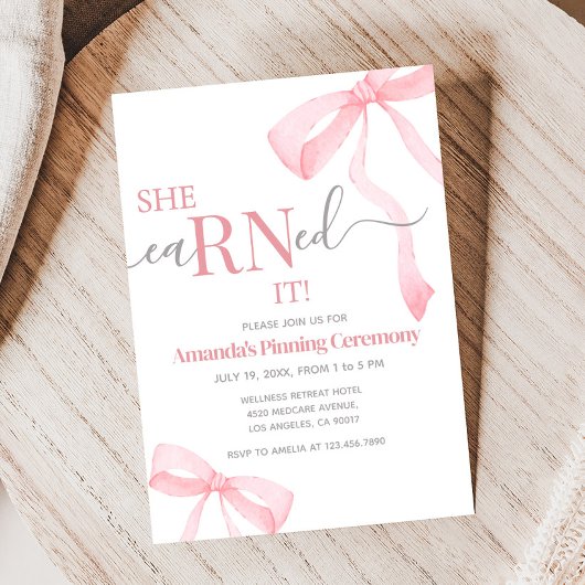 医療ナースRNピンニング卒業パーティー 招待状