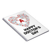 医療ハート・モノグラムで幸せな医師の日 ノートブック (右側)
