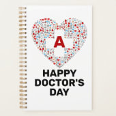 医療ハート・モノグラムで幸せな医師の日 プランナー手帳 (正面)