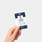 医療パーソナライズされたセンターロゴ従業員の写真ID バッジ (手持ち)