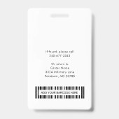 医療パーソナライズされたセンターロゴ従業員の写真ID バッジ (裏面)