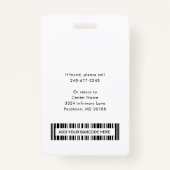 医療パーソナライズされたセンターロゴ従業員の写真ID バッジ (裏面)