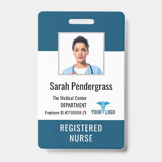 医療パーソナライズされたセンター従業員の写真ID バッジ (Front)