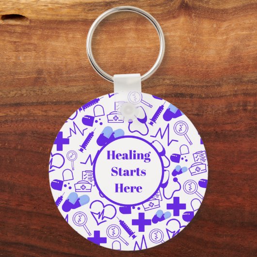 医療パーソナライズされたテーマ医療プロフェッショナル キーホルダー (正面)