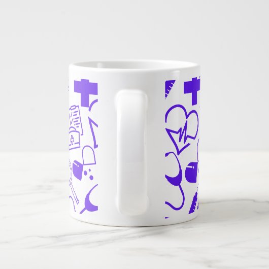 医療パーソナライズされたテーマ医療プロフェッショナル ジャンボコーヒーマグカップ (裏面)