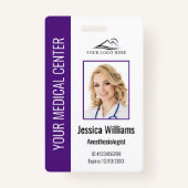 医療パーソナライズされた用従業員の紫ID バッジ (正面)