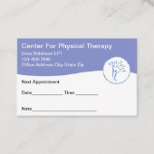 医療フィジカルセラピーアポイントメント名刺 予約カード (正面)