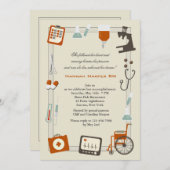 医療フレーム看護学校卒業招待状 招待状 (正面/裏面)