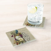 医療フローラの脳解剖ポスター ガラスコースター (アングル)