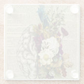 医療フローラの脳解剖ポスター ガラスコースター (裏面)