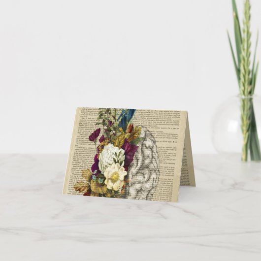 医療フローラの脳解剖ポスター サンキューカード (正面)