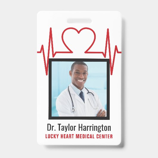 医療プロフェッショナルカスタム写真と文字バッジ バッジ (表面)