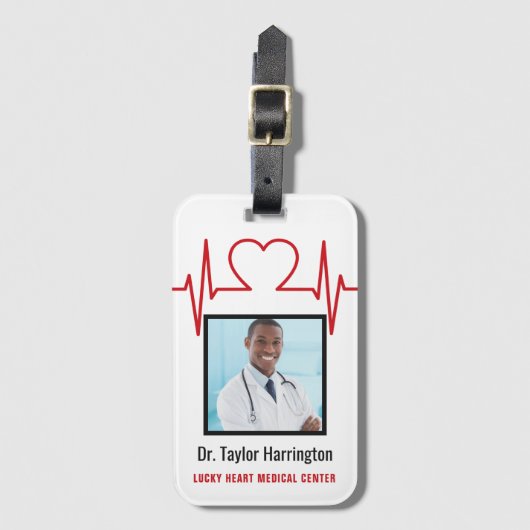 医療プロフェッショナルカスタム写真と文字 ラゲッジタグ (正面縦)
