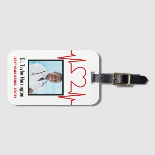 医療プロフェッショナルカスタム写真と文字 ラゲッジタグ (正面横)