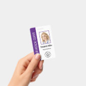 医療プロフェッショナルカスタム写真&文字紫 バッジ (手持ち)