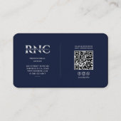 医療プロフェッショナルカドゥセウスブルーシルバーミニマル 名刺 (裏面)