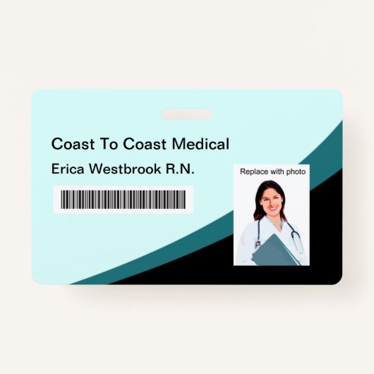 医療プロフェッショナルスタッフの写真IDバーコードバッジ バッジ (裏面)