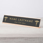 医療プロフェッショナルパーソナライズされたTGoldデスク名 デスクネームプレート (正面)