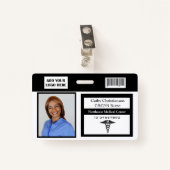 医療プロフェッショナル名フォトバッジスキャナコード バッジ (正面クリップ)