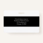 医療プロフェッショナル名フォトバッジスキャナコード バッジ (裏面)