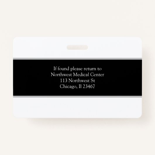 医療プロフェッショナル名フォトバッジスキャナコード バッジ (裏面)