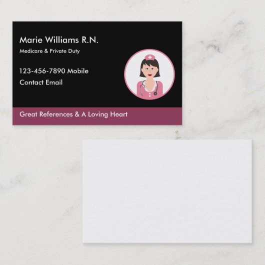 医療プロフェッショナル登録ナース  名刺 (正面/裏面)