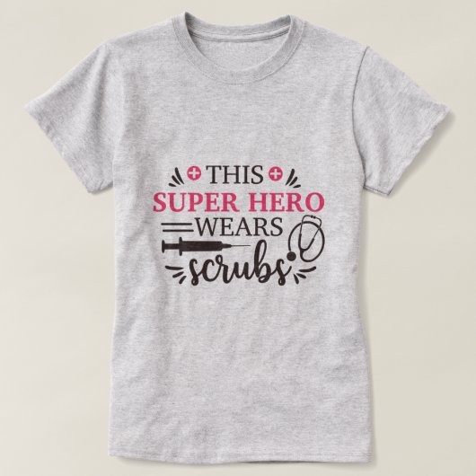 医療ヘルスケアのヒーローを讃える医療グラフィック Tシャツ (デザイン正面)