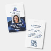 医療ヘルスケアのロゴブルーDNAフォトナースID バッジ (正面＆裏面)