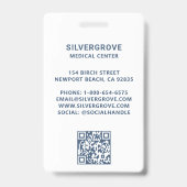 医療ヘルスケアモダンロゴブルー写真ナースID バッジ (裏面)