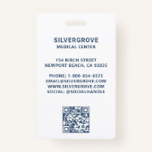 医療ヘルスケアモダンロゴブルー写真ナースID バッジ (裏面)