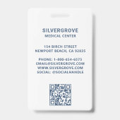 医療ヘルスケアロゴDNAブルーフォトナースID バッジ (裏面)