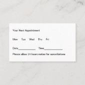 医療ポディトリストアポイントメント名刺 名刺 (裏面)