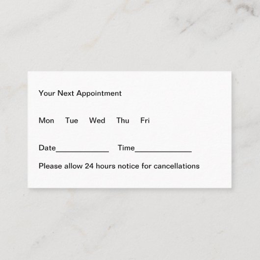 医療ポディトリストアポイントメント名刺 名刺 (裏面)