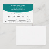 医療モダンアポイントメントリマインダー名刺 予約カード (正面/裏面)