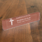 医療モダンナース部長テラコッタ デスクネームプレート (側面)