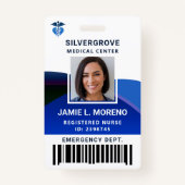 医療ロゴクリニック病院ブルーフォトナースID バッジ (正面)