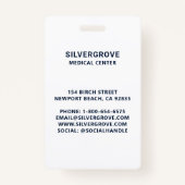 医療ロゴクリニック病院ブルーフォトナースID バッジ (裏面)