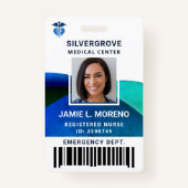 医療ロゴクリニック病院モダン写真ナースID バッジ (正面)