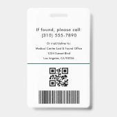 医療ロゴテンプレート従業員の写真名ナースID バッジ (裏面)