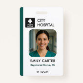 医療ロゴテンプレート従業員の写真名ナースID バッジ (正面)