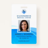 医療ロゴ医療モダンブルーフォトナースID バッジ (正面)