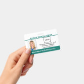 医療ロゴ従業員カスタムティール（緑がかった色）ID バッジ (手持ち)