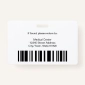 医療ロゴ従業員カスタムティール（緑がかった色）ID バッジ (裏面)