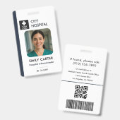 医療ロゴQRコード 従業員写真 名前 管理者ID バッジ (正面＆裏面)