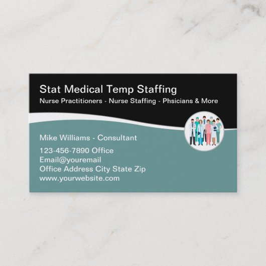 医療人材派遣会社の高級名刺 名刺 (正面)