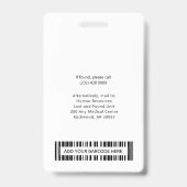 医療会社のロゴ従業員と写真ID バッジ (裏面)