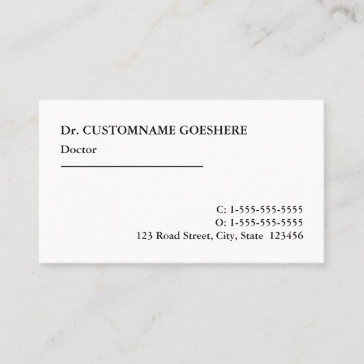 医療伝統的プロフェッショナル名刺 名刺 (正面)