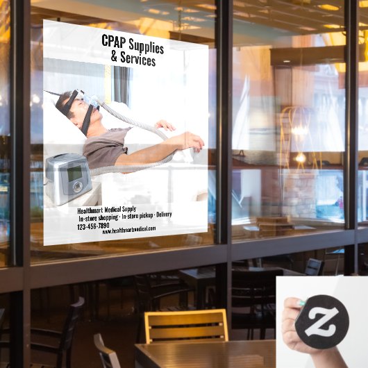 医療供カスタマイズ給ショップCPAPの供給 ウィンドウサイン (レストラン窓)