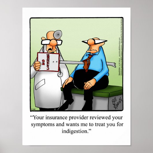 医療保険おもしろいユーモアのポスター ポスター (正面)