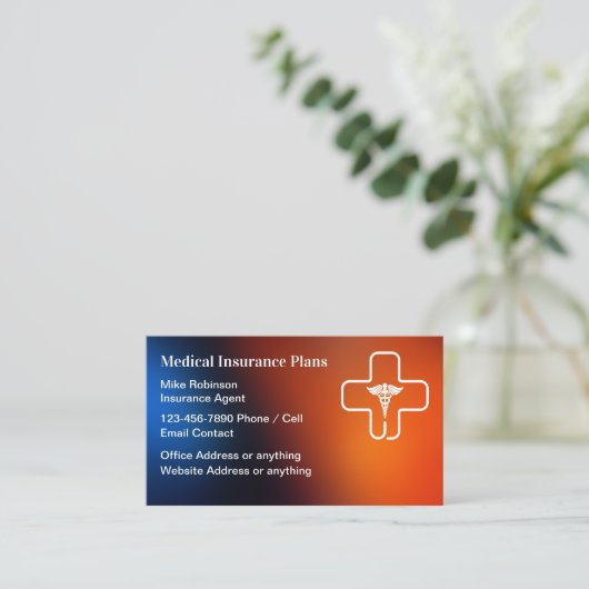 医療保険カラフル名刺 名刺 (スタンド正面)
